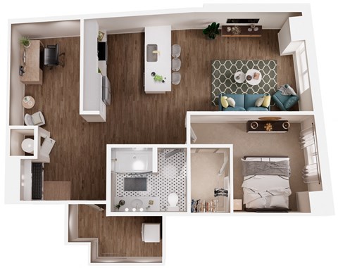 The Crown of Queen City Apartments in Charlotte, North Carolina A8 Floor Plan
